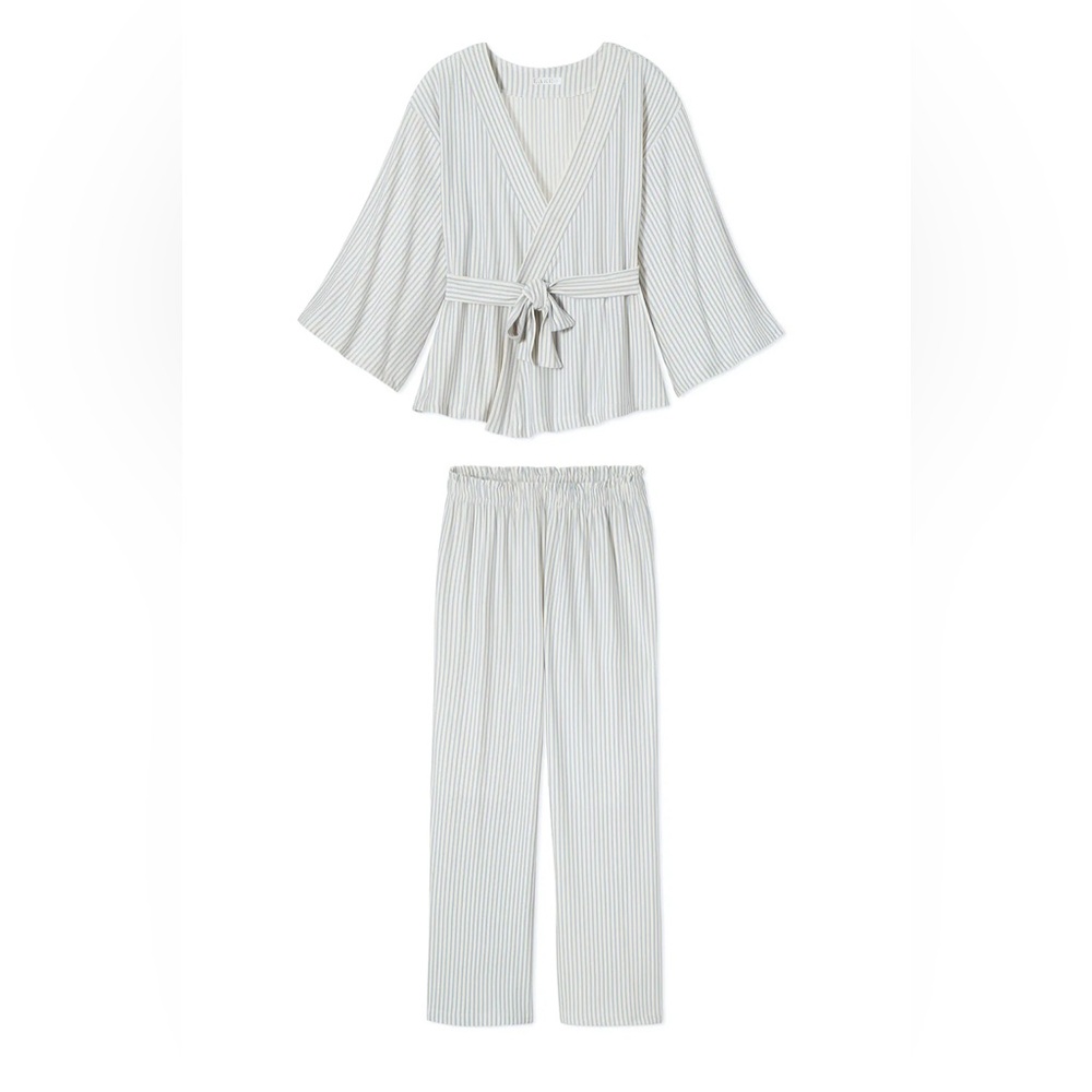 Lake Pajamas Kimono Set Dusty Blue sz M